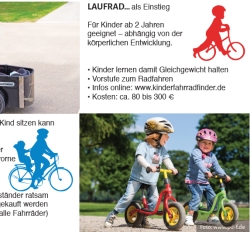 Flyer „Informationen für Familien zum Radfahren und Fahrradkauf“ für Eltern